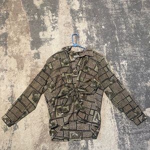 Vintage Animal Print Button Up Long Sleeve🧡